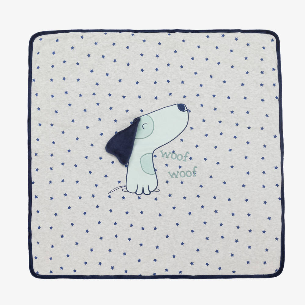 FS Baby - Boys Grey Padded Cotton Blanket (80cm) | Childrensalon