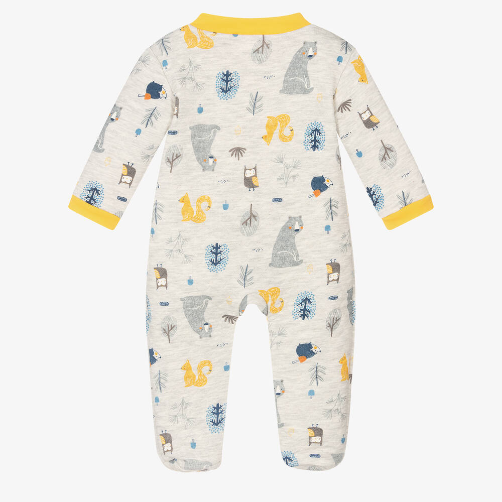 FS Baby-Boys Grey Woodland Animal Babygrow | Childrensalon Outlet