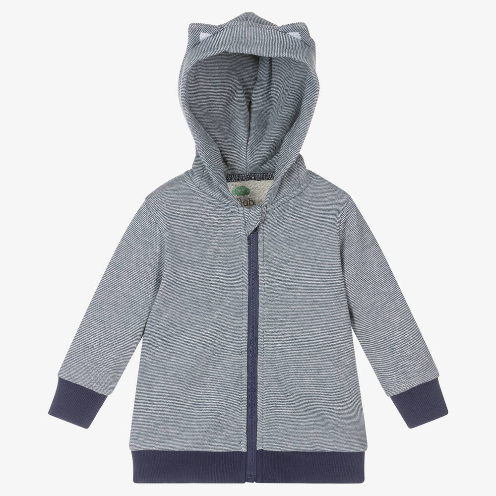 FS Baby - Boys Navy Blue Striped Zip-Up Hoodie | Childrensalon Outlet