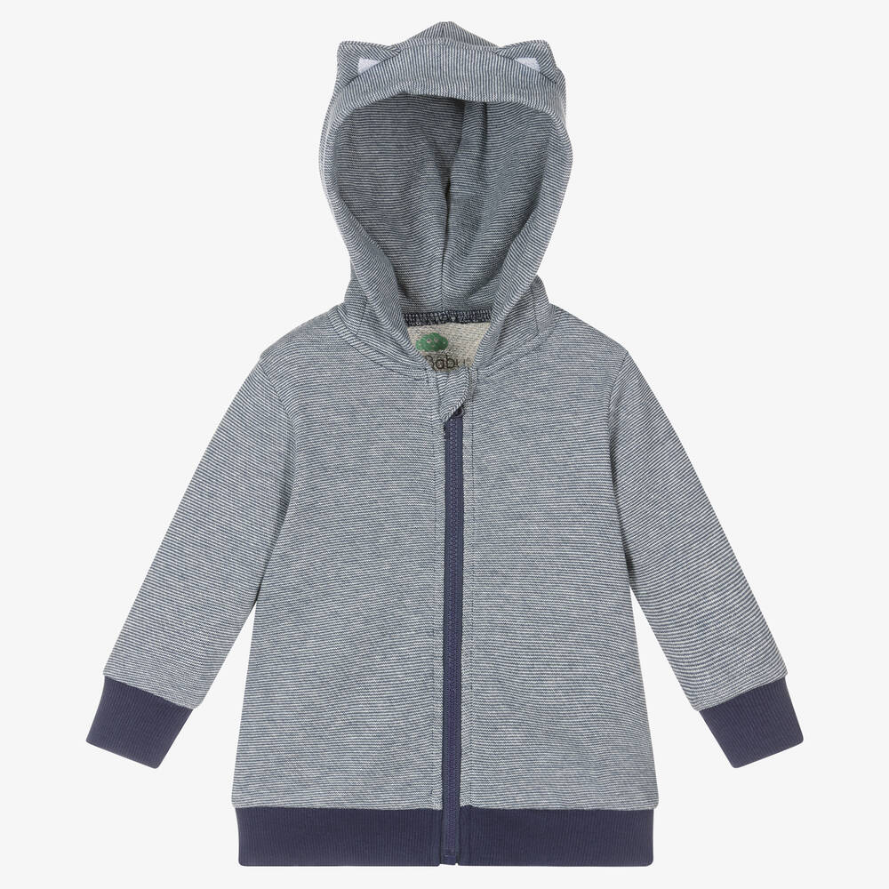 FS Baby - Boys Navy Blue Striped Zip-Up Hoodie | Childrensalon