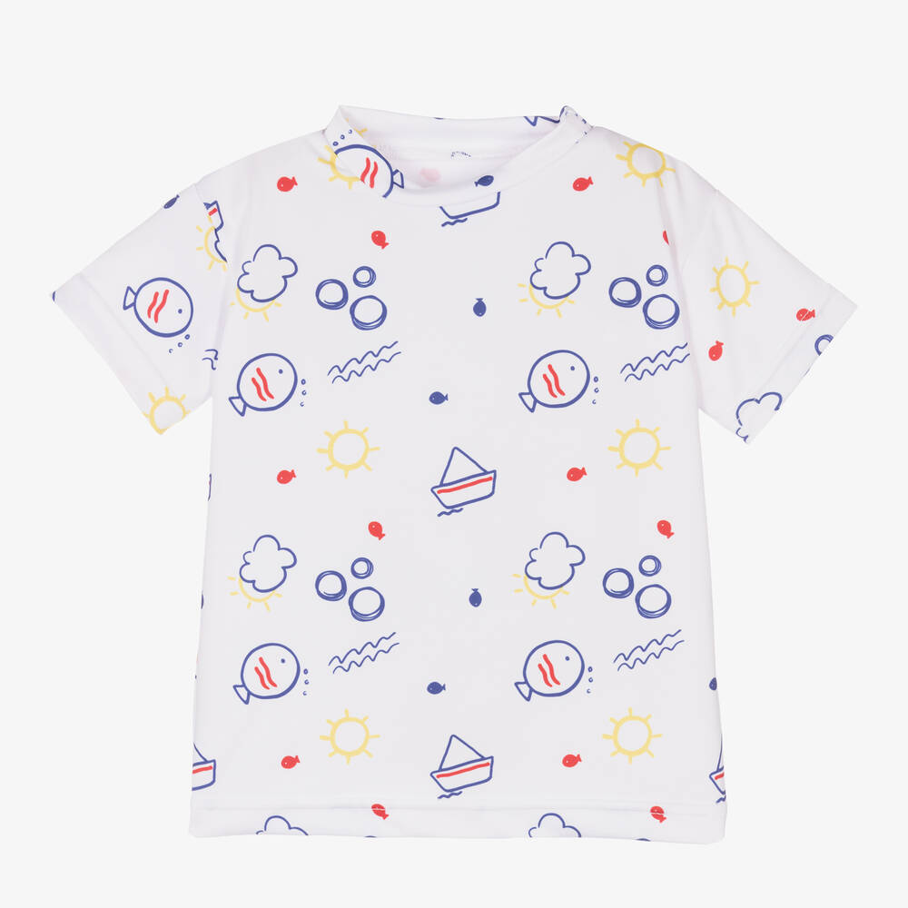 Baby boy white new arrivals rash guard