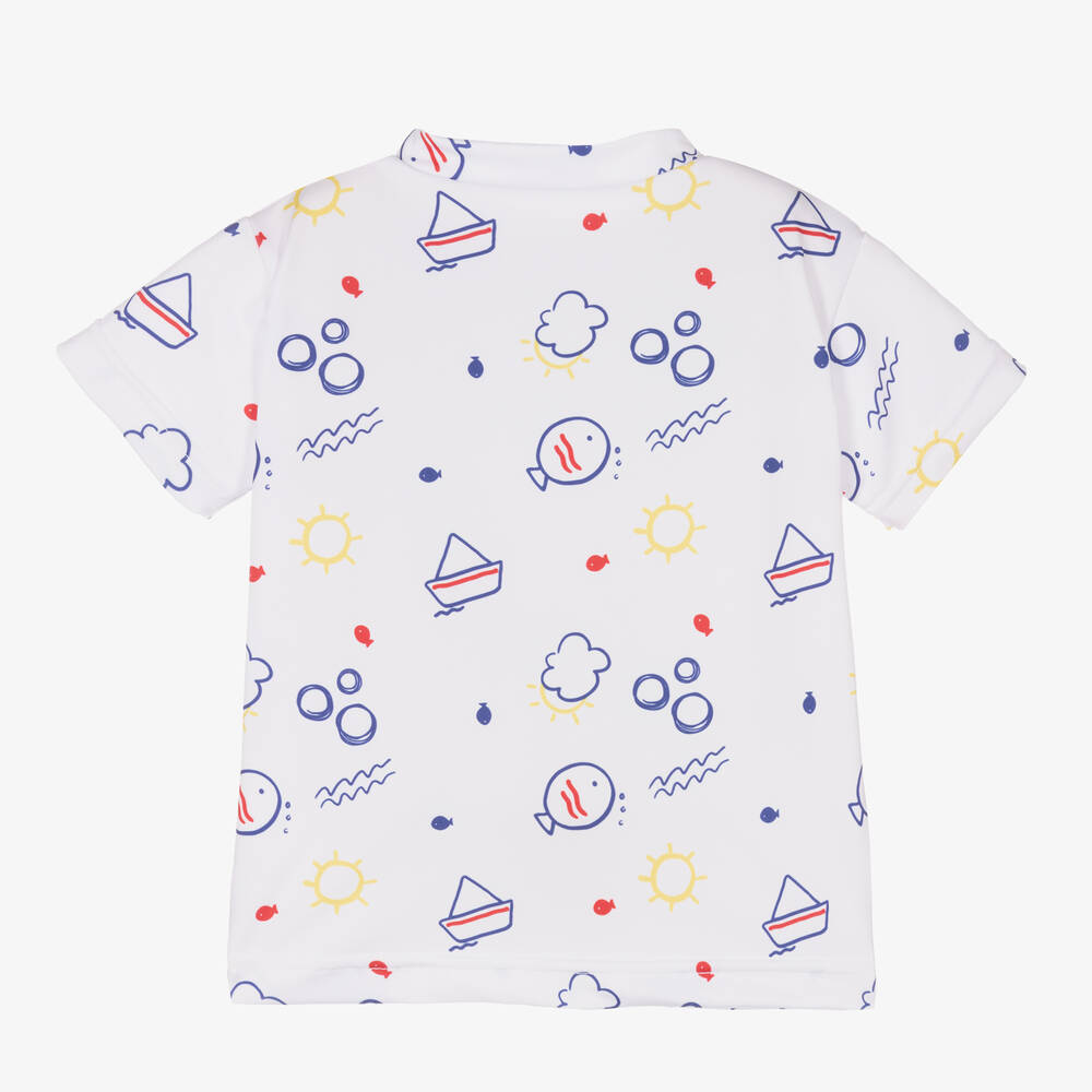 Baby boy white new arrivals rash guard