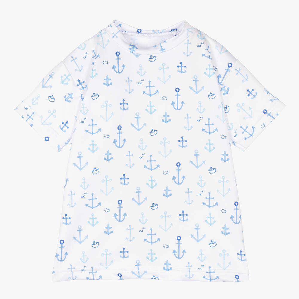 Baby boy white new arrivals rash guard
