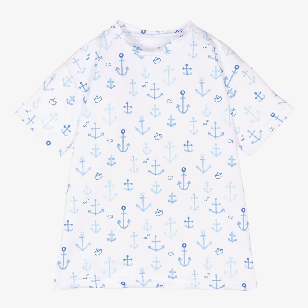 FS Baby - Boys White Rash Guard Top | Childrensalon