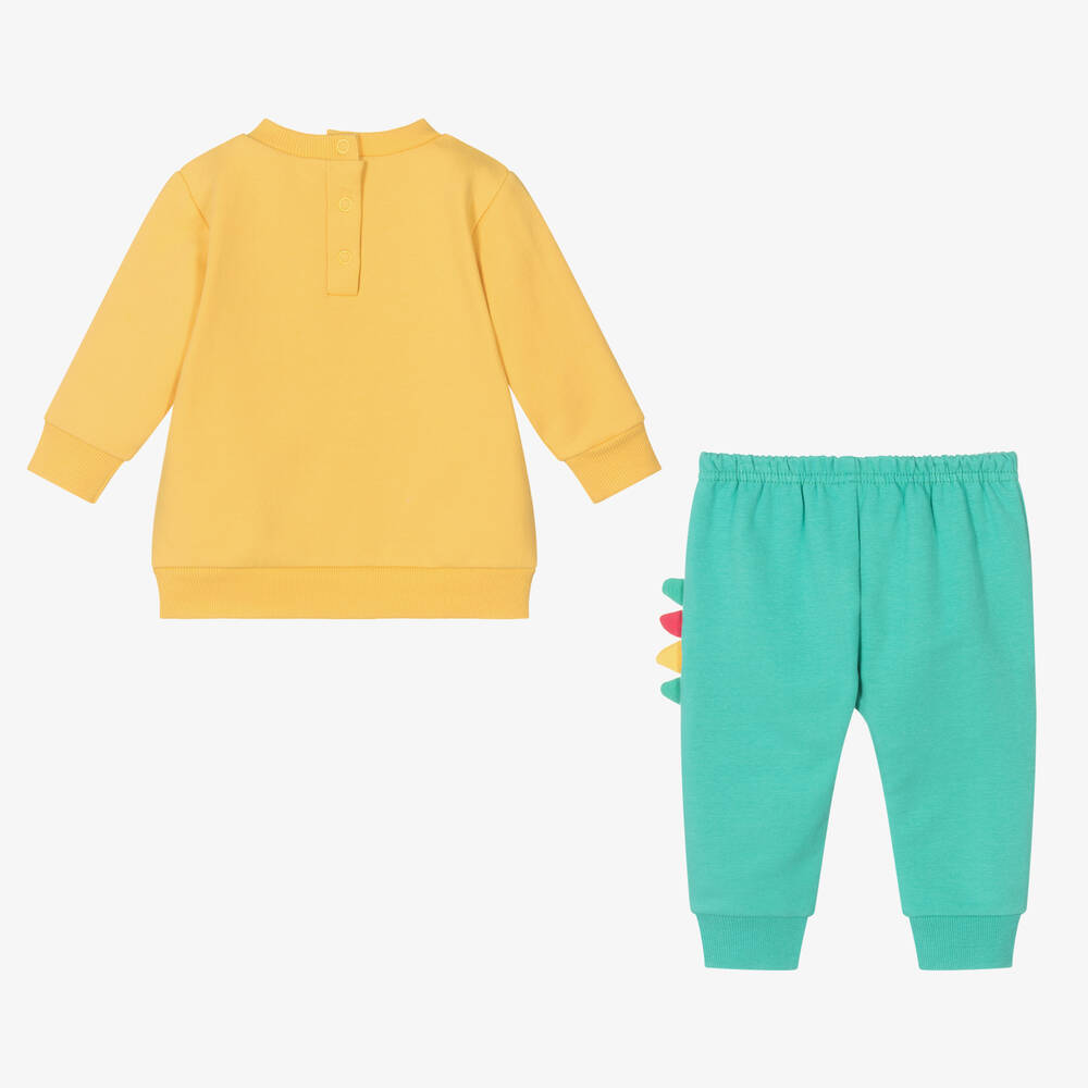 FS Baby-Boys Yellow & Green Cotton Trouser Set | Childrensalon Outlet