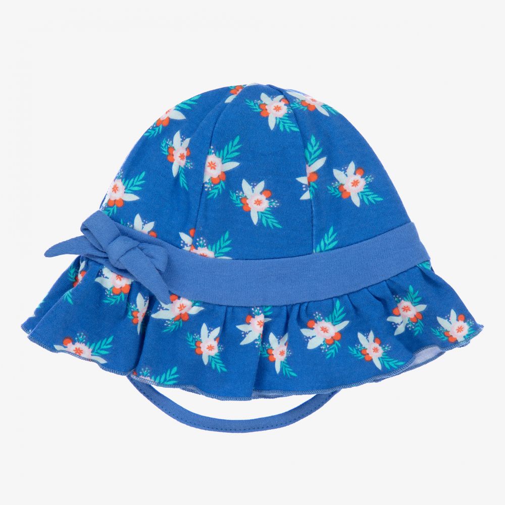FS Baby - Girls Blue Organic Cotton Hat | Childrensalon