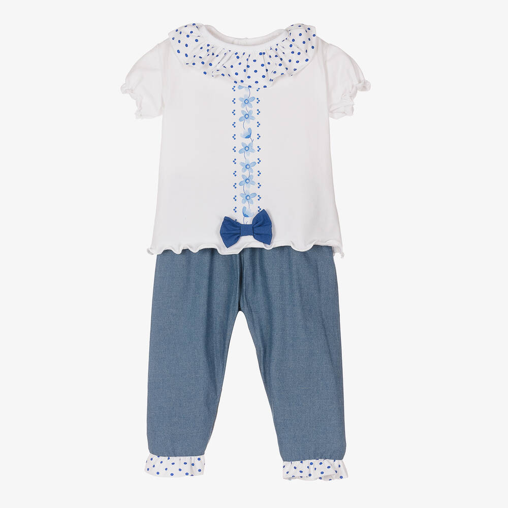 FS Baby - Girls Cotton Top & Trouser Set | Childrensalon
