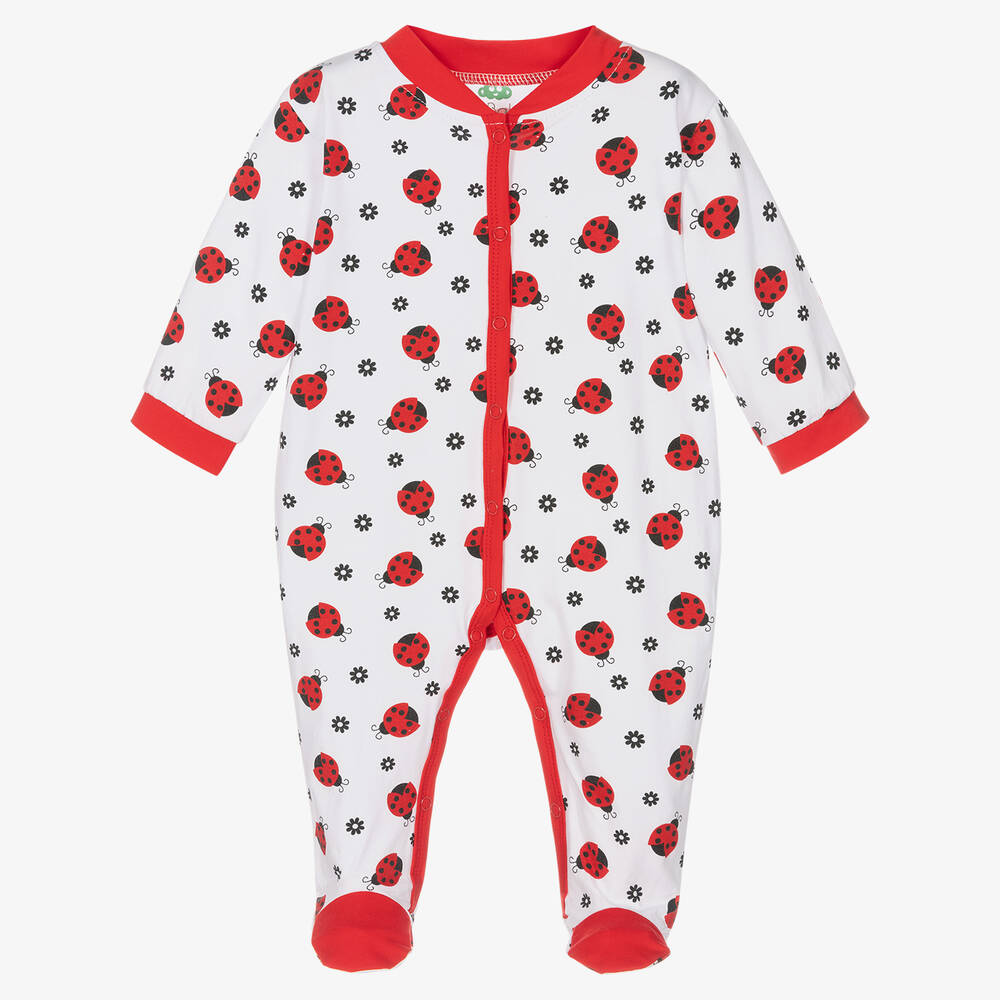 FS Baby - Girls Ladybird Cotton Babygrow | Childrensalon