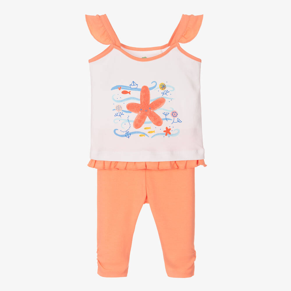 FS Baby - Girls Orange Leggings Set | Childrensalon