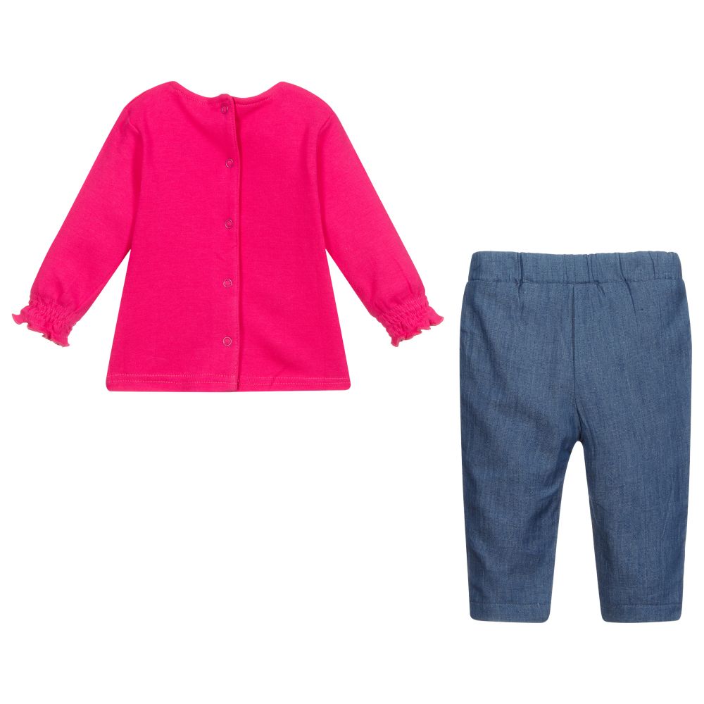 FS Baby-Girls Pink & Blue Trousers Set | Childrensalon Outlet
