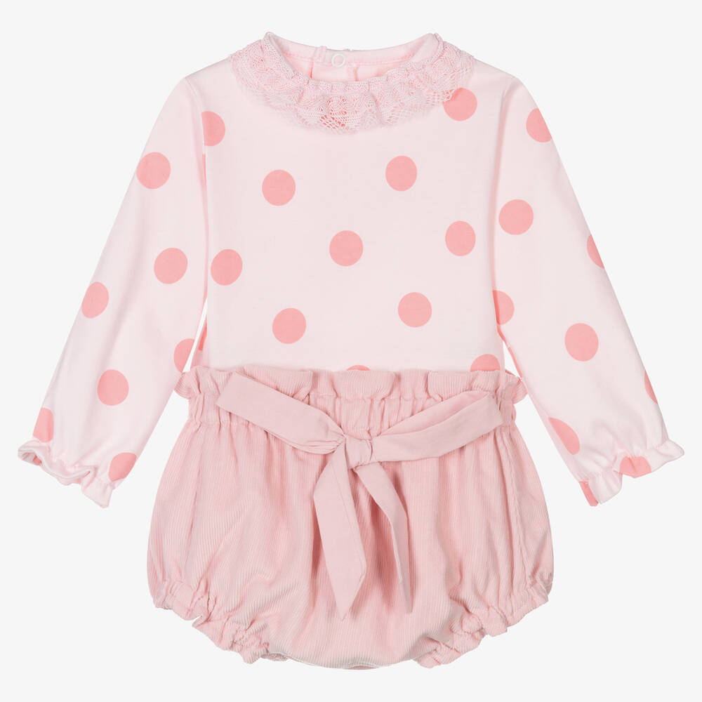 FS Baby - Girls Pink Cotton Babysuit Set | Childrensalon