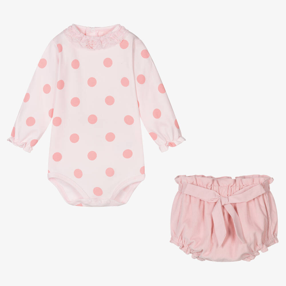 FS Baby-Girls Pink Cotton Babysuit Set | Childrensalon Outlet