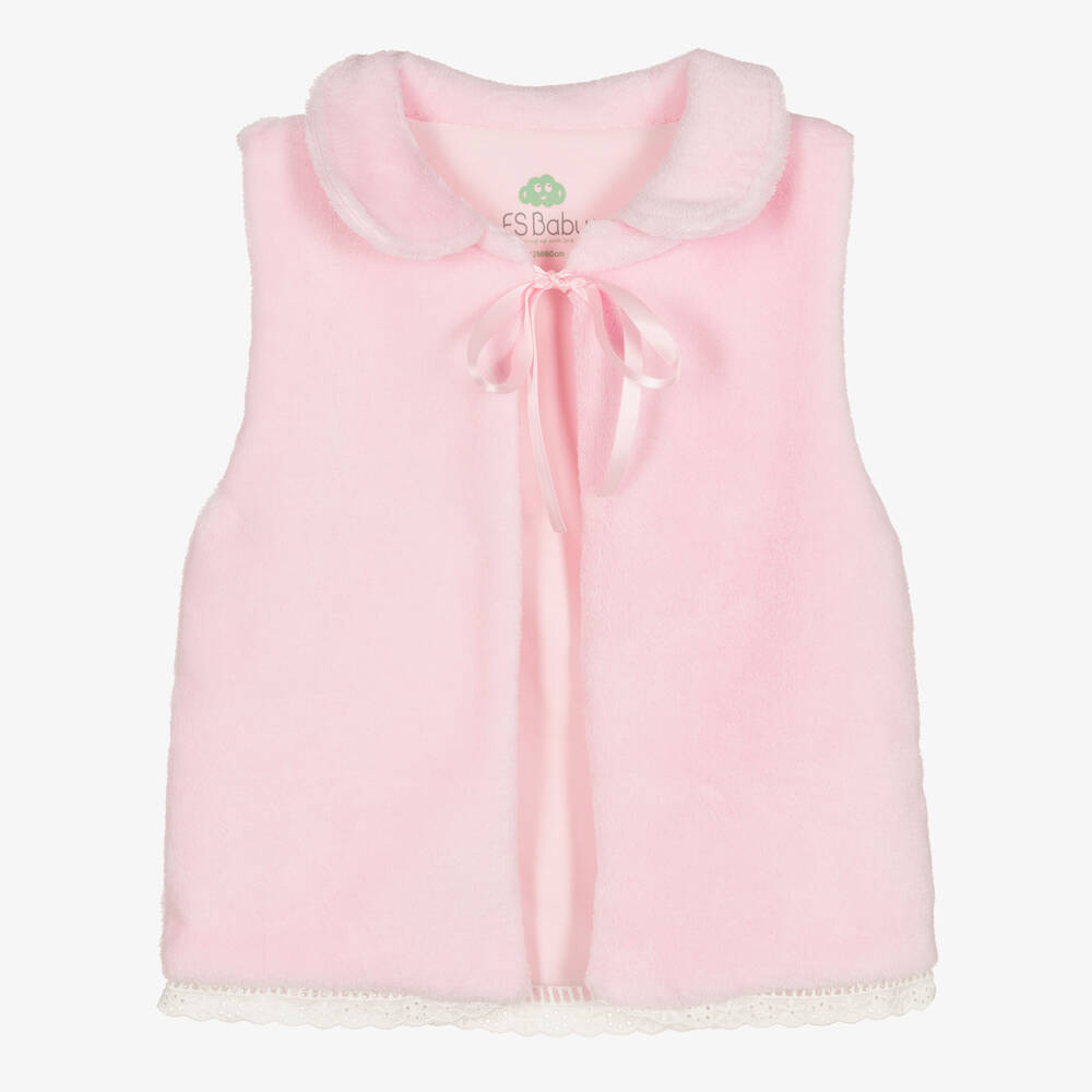 FS Baby - Girls Pink Fleece Gilet | Childrensalon