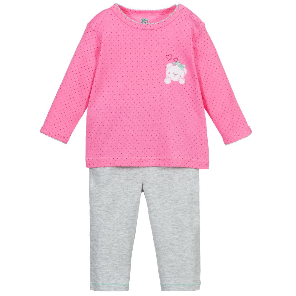 FS Baby - Girls Pink & Grey Pyjamas | Childrensalon Outlet
