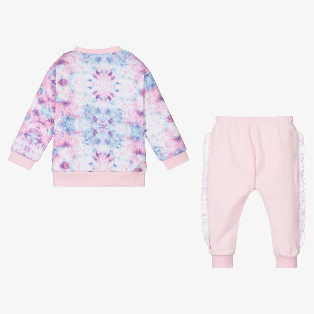 إف إس بيبي-Girls Pink Tie-Dye Cotton Trouser Set | Childrensalon Outlet
