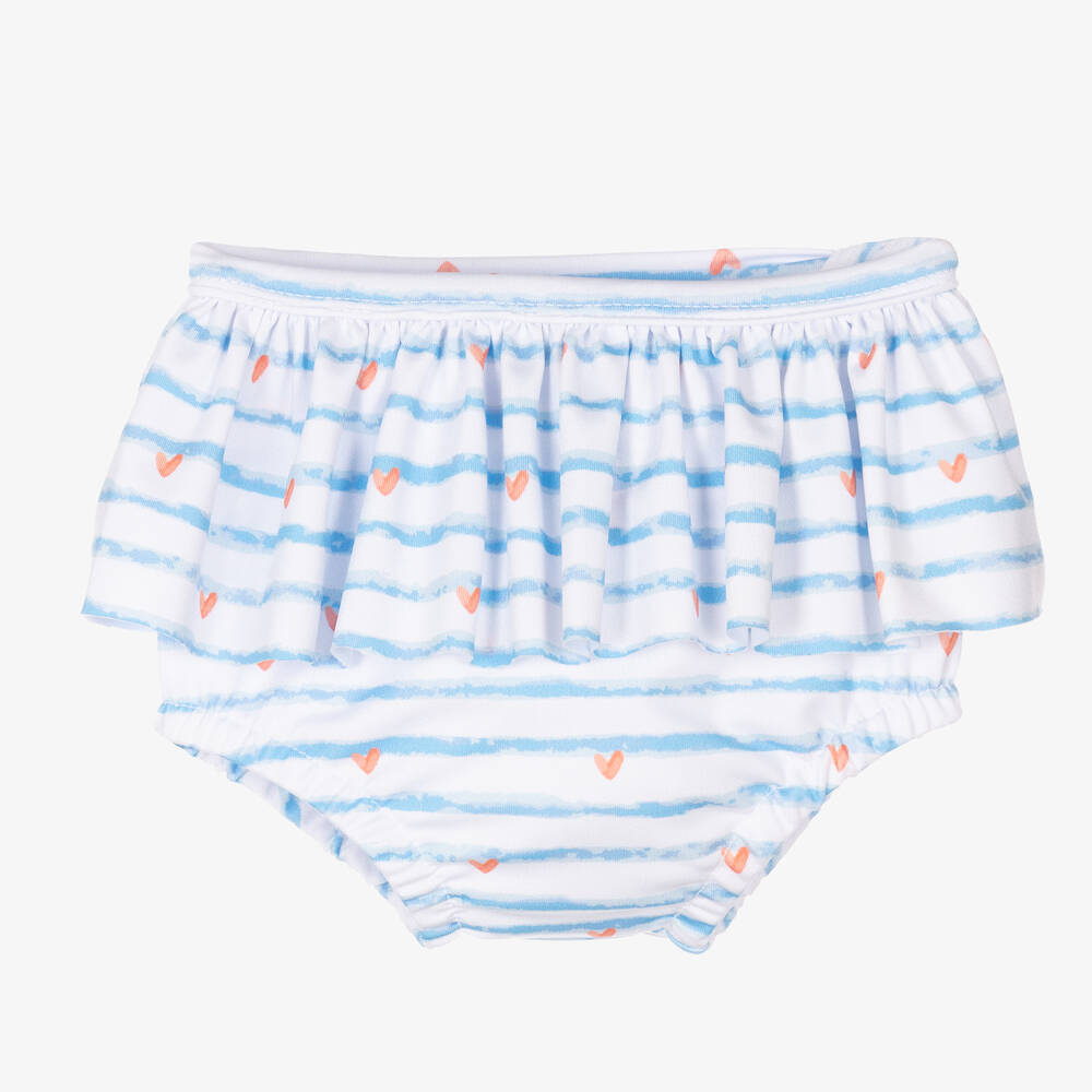FS Baby - Girls White & Blue Swim Pants | Childrensalon