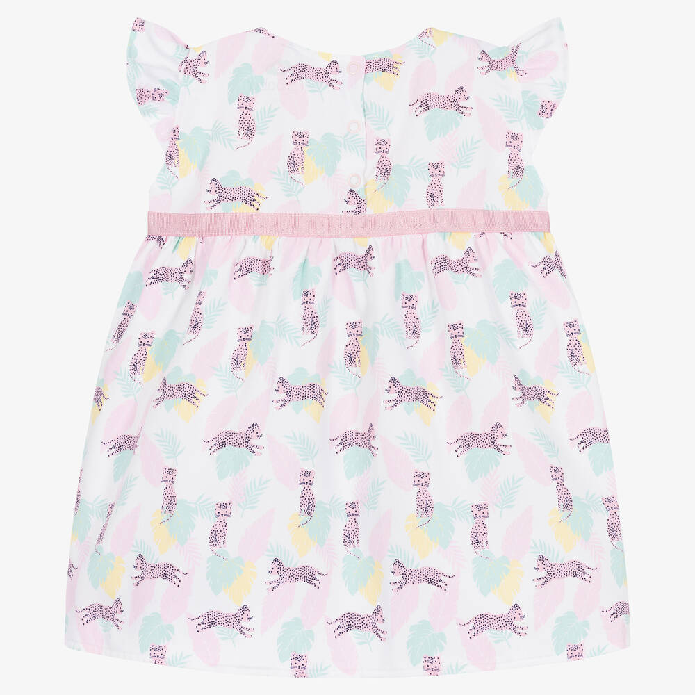 FS Baby-Girls White & Pink Cotton Dress | Childrensalon Outlet
