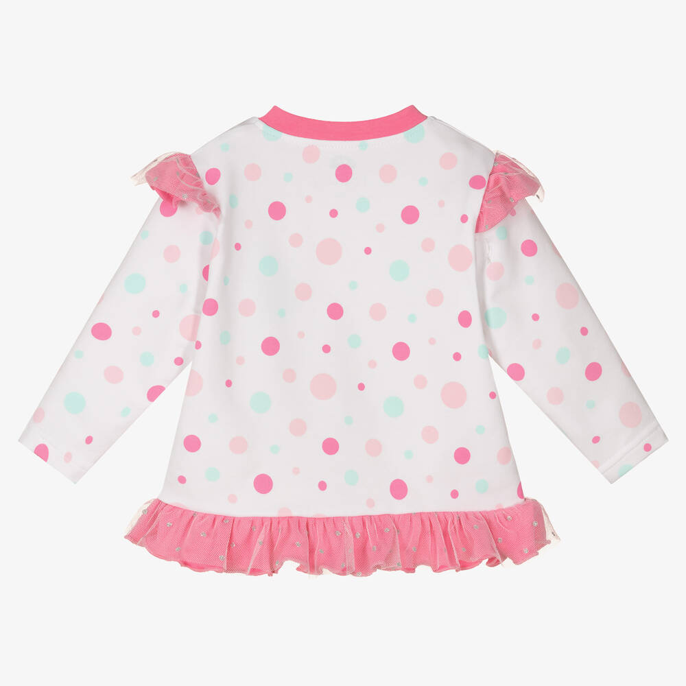 FS Baby-Girls White & Pink Zip-Up Top | Childrensalon Outlet