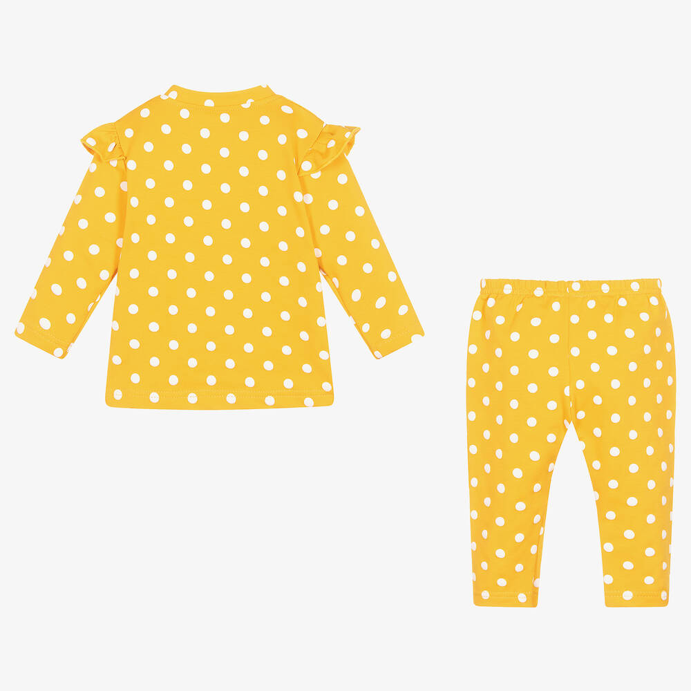 Yellow polka dot leggings store