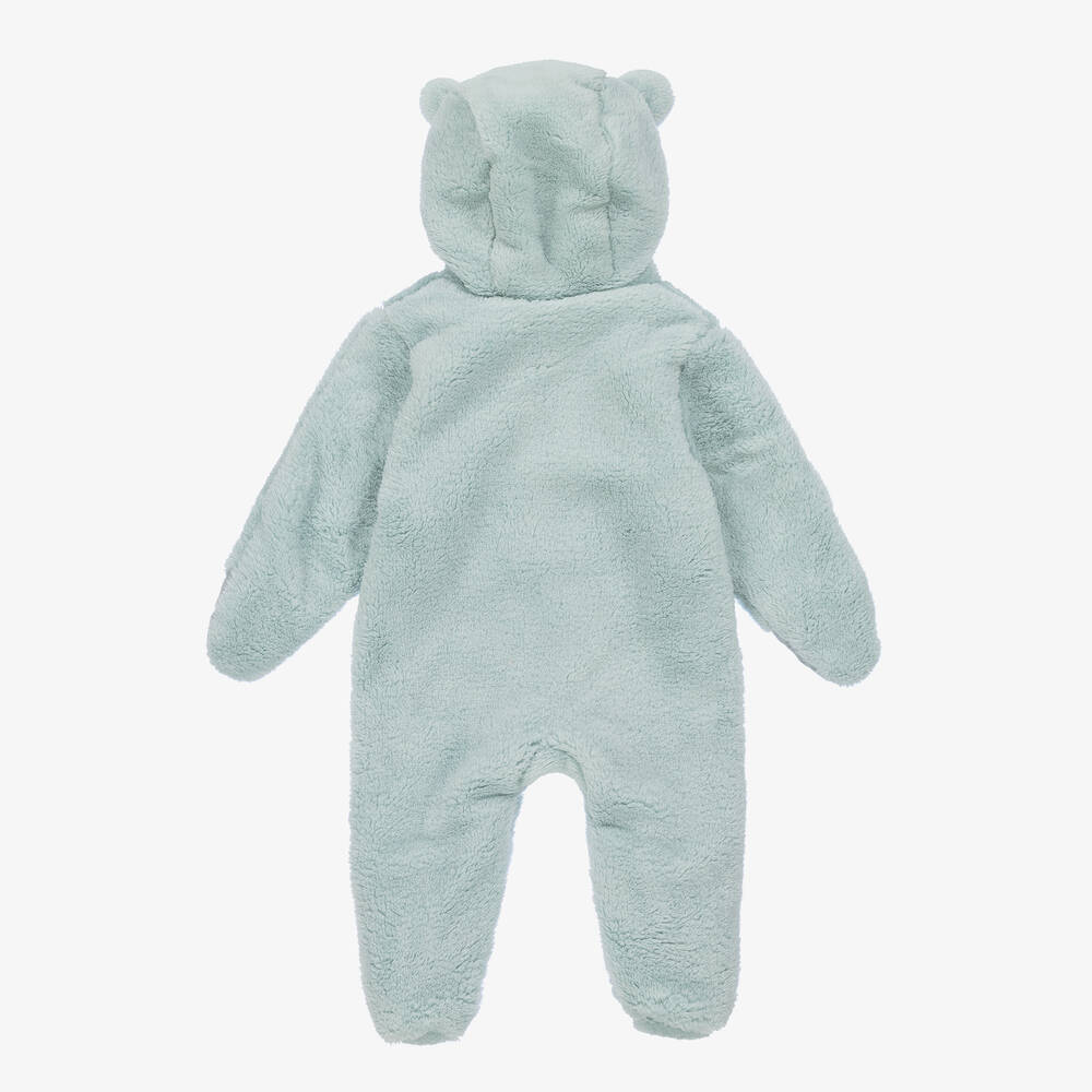 FS Baby-Green Faux Fur Hooded Baby Pramsuit | Childrensalon Outlet