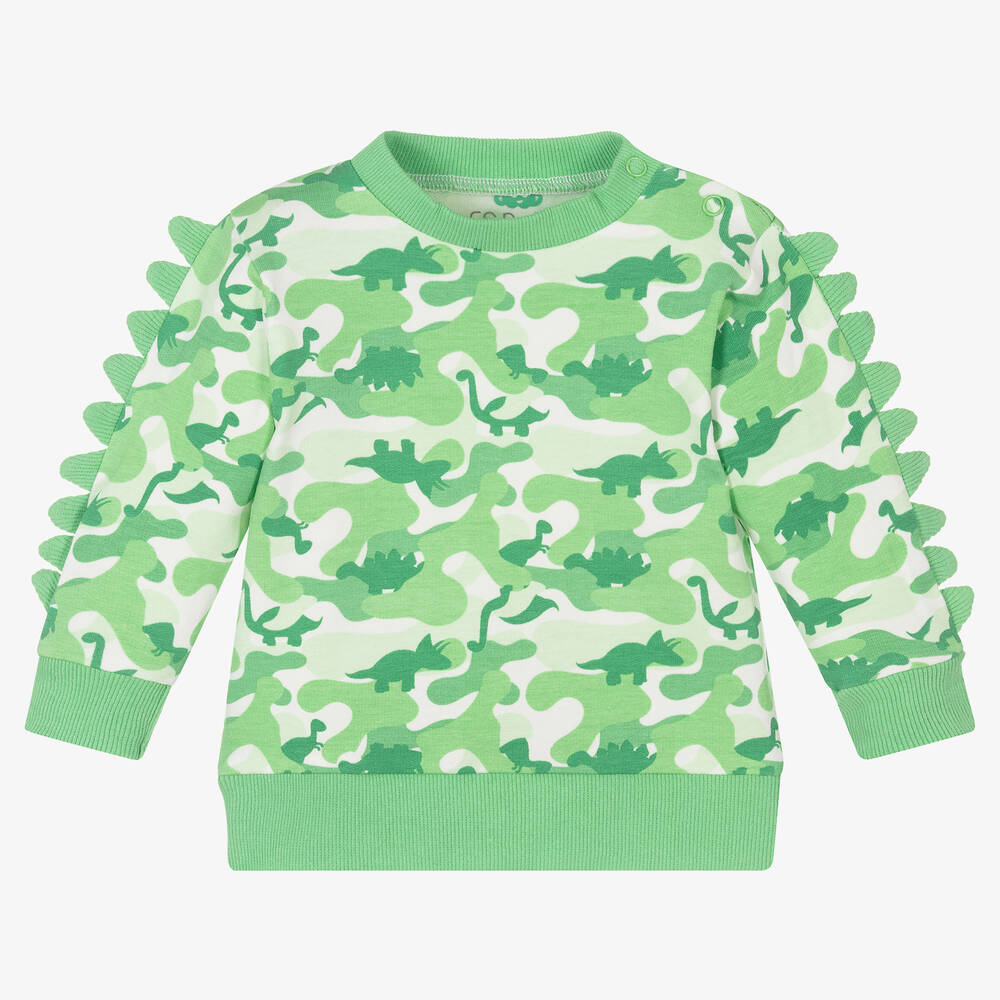 FS Baby - Green Organic Cotton Dinosaur Sweatshirt | Childrensalon