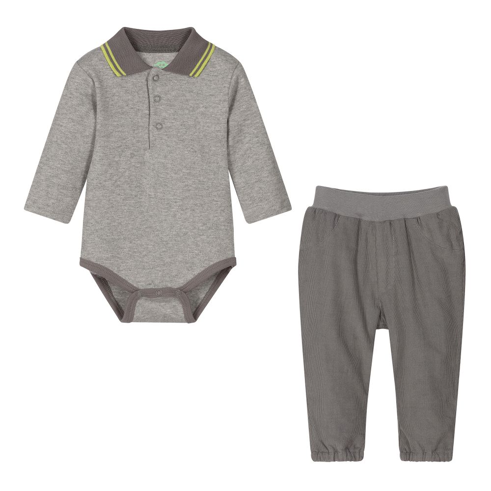 إف إس بيبي-Grey Cotton Trousers Set | Childrensalon Outlet
