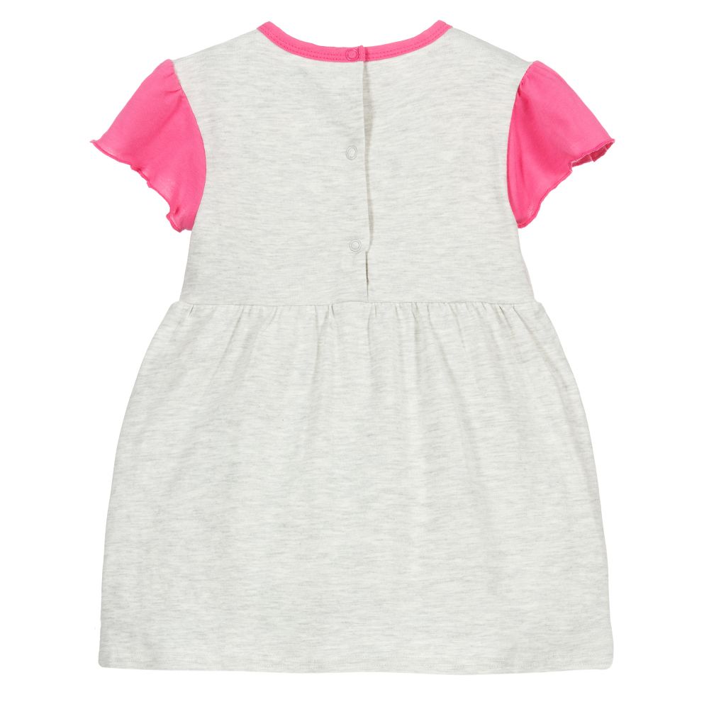 FS Baby-Grey & Pink Cotton Baby Dress | Childrensalon Outlet