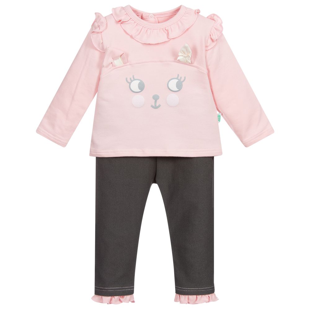 FS Baby - Pink Cotton Baby Leggings Set | Childrensalon