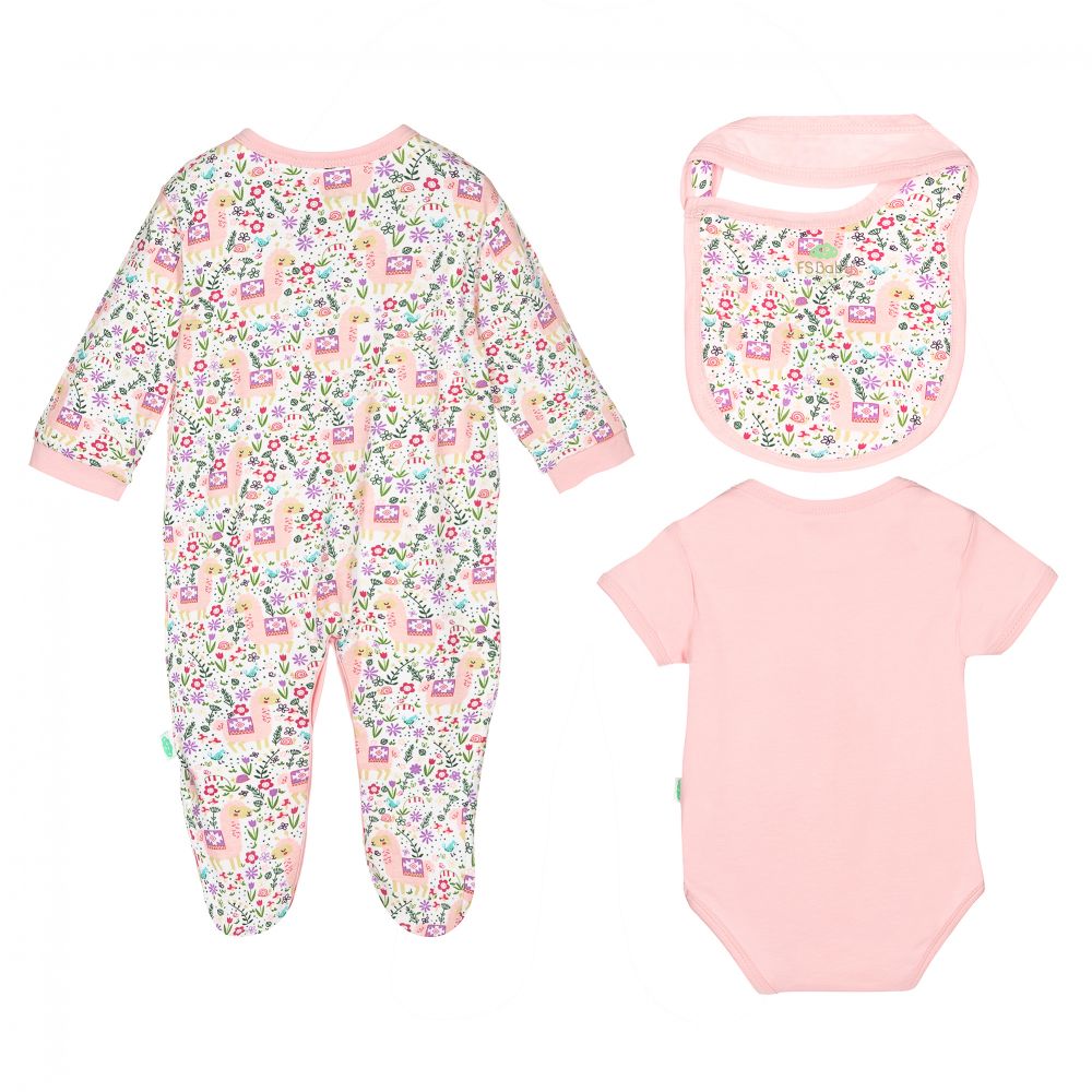 FS Baby - Pink Cotton Babysuit Set | Childrensalon Outlet