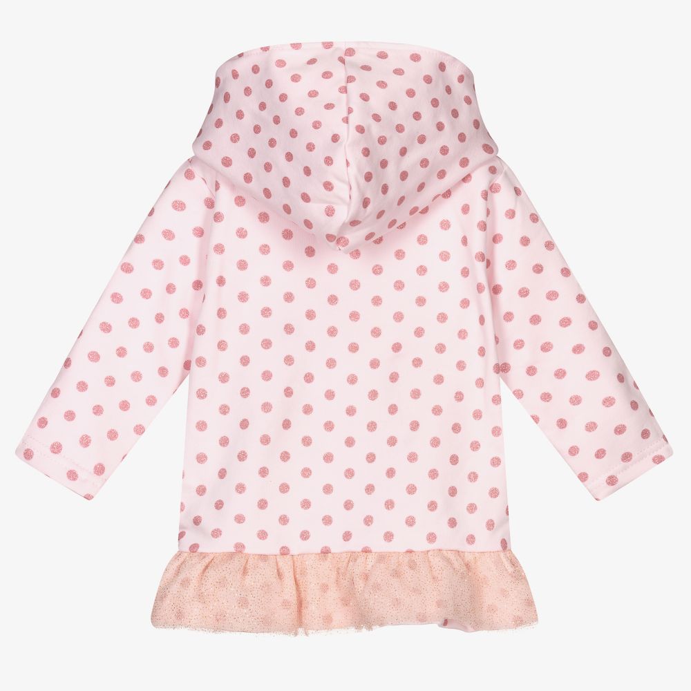 FS Baby-Pink Cotton Zip-Up Hooded Top | Childrensalon Outlet