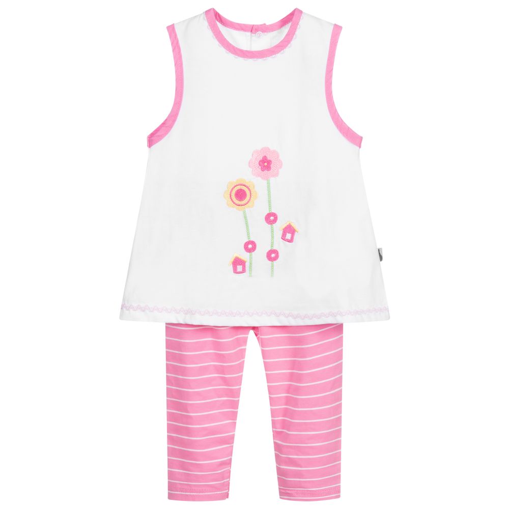 FS Baby - Pink & White Baby Dress Set | Childrensalon