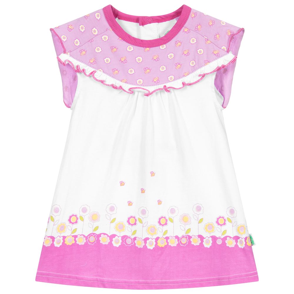 FS Baby - Pink & White Cotton Dress Set | Childrensalon