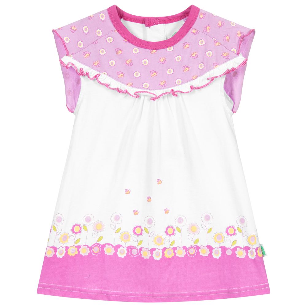 FS Baby-Pink & White Cotton Dress Set | Childrensalon Outlet