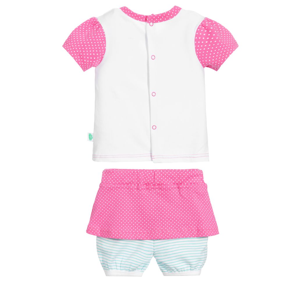 FS Baby-Pink & White Cotton Shorts Set | Childrensalon Outlet