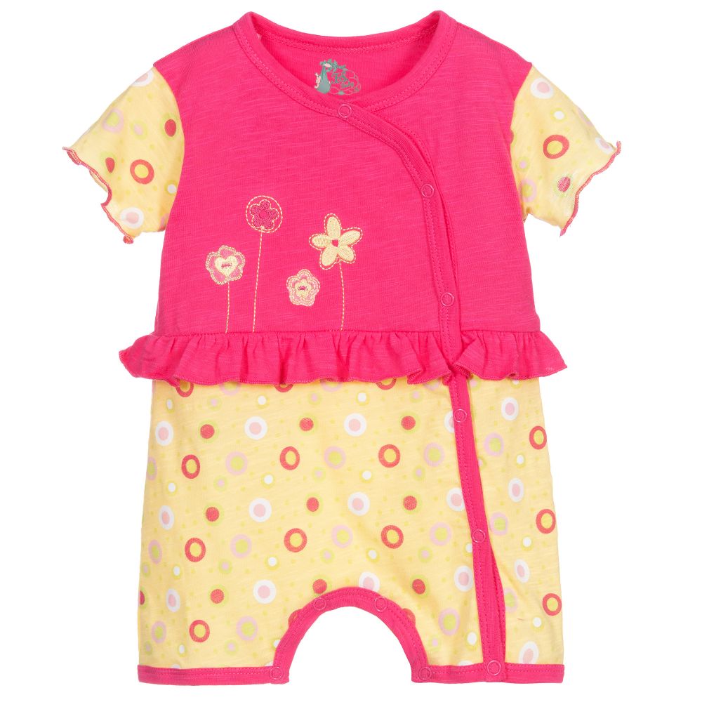 FS Baby - Pink & Yellow Cotton Shortie  | Childrensalon