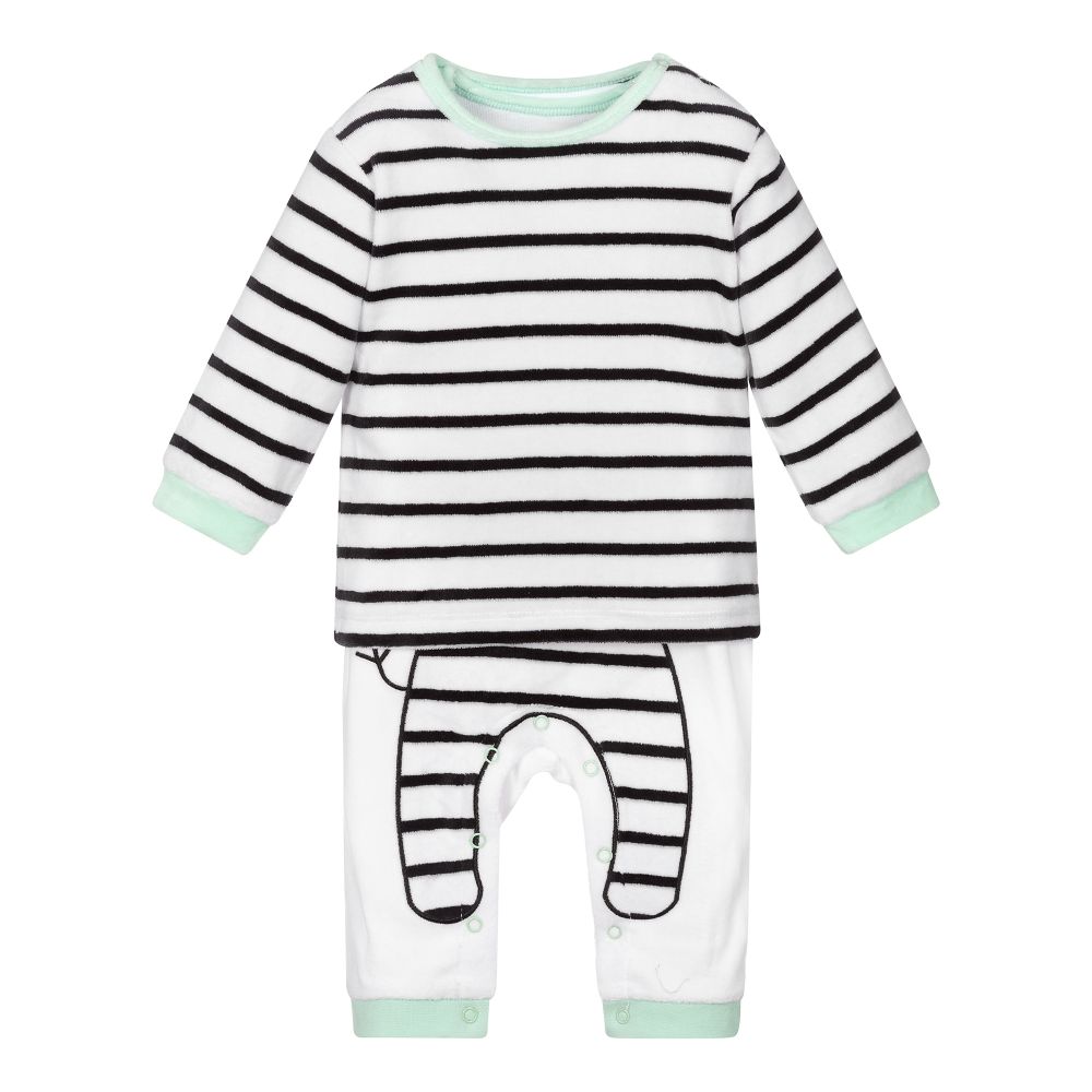 FS Baby Striped Velour Trousers Set Childrensalon Outlet