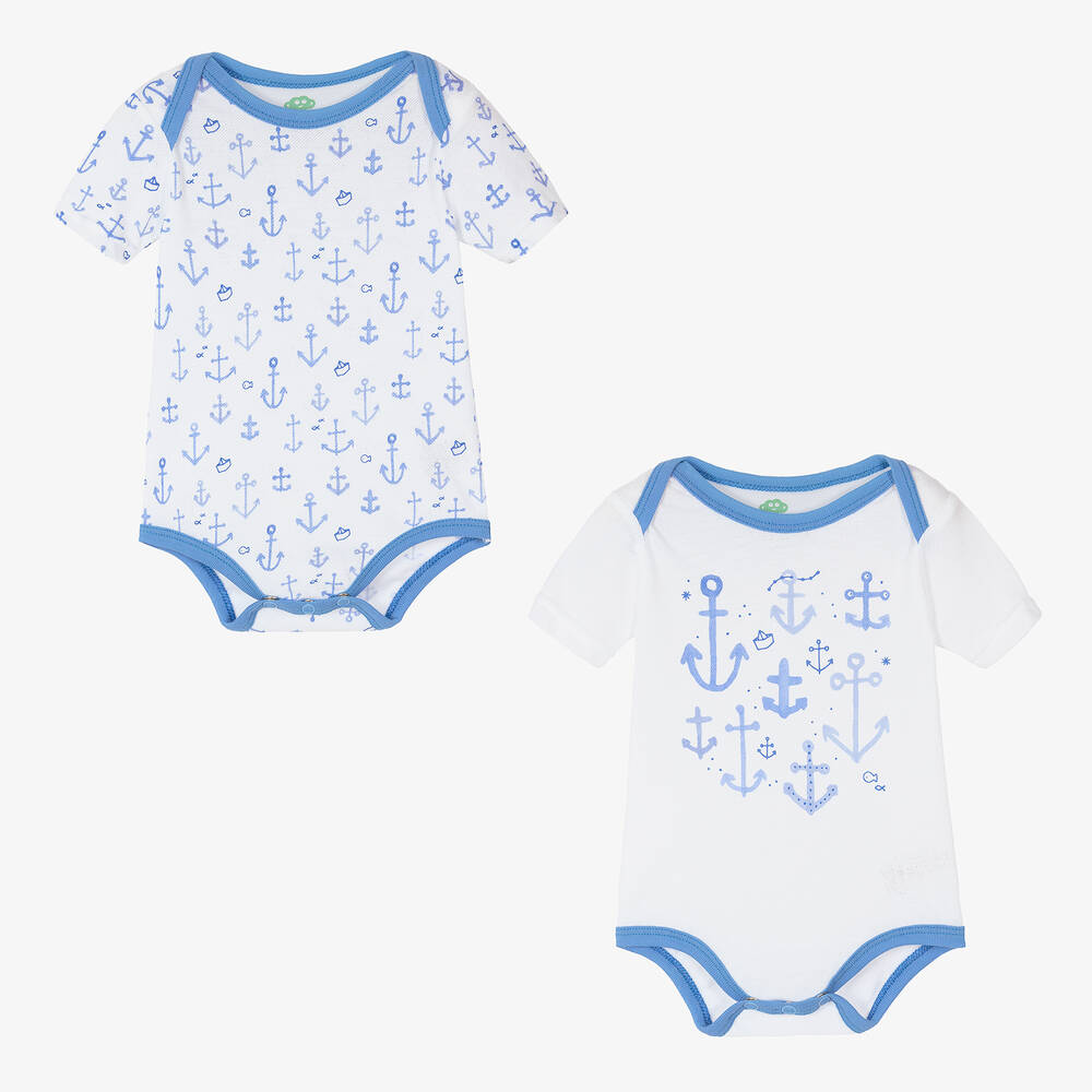 FS Baby - White Cotton Bodyvest (2 Pack) | Childrensalon