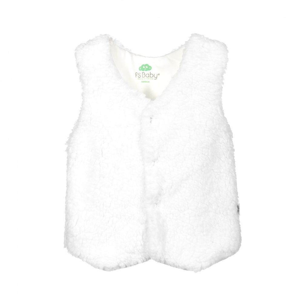FS Baby - White Fleece Baby Waistcoat | Childrensalon