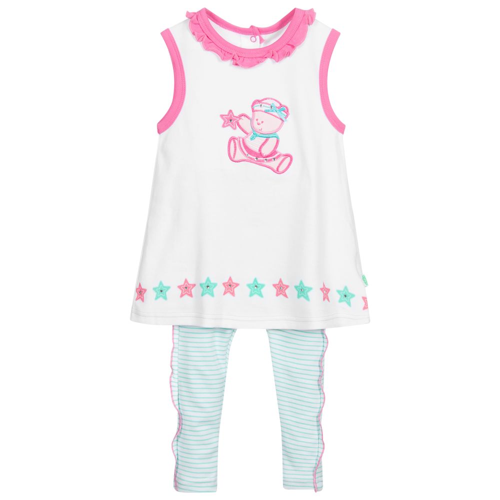 white and pink baby dress