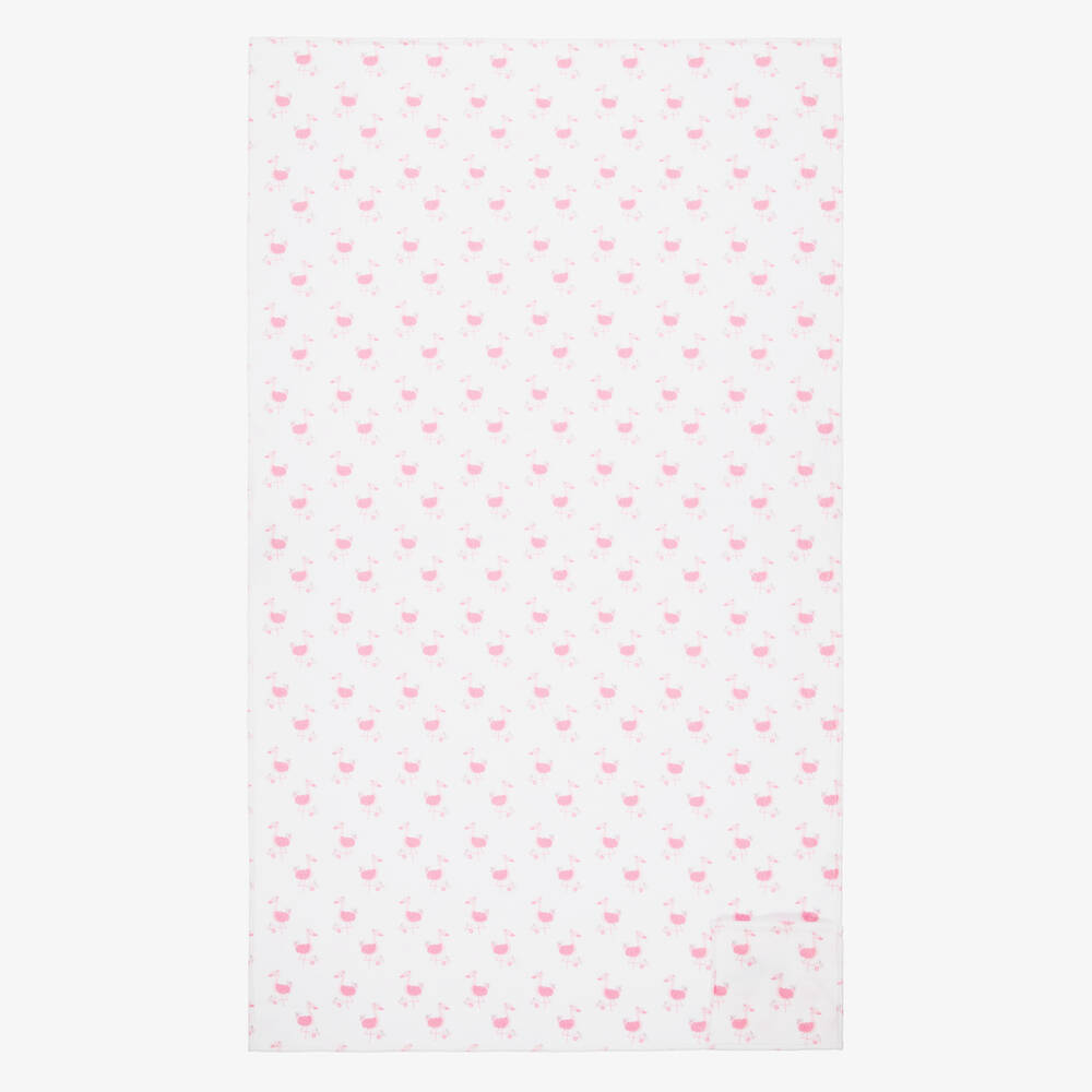 FS Baby - White & Pink Baby Towel (135cm) | Childrensalon