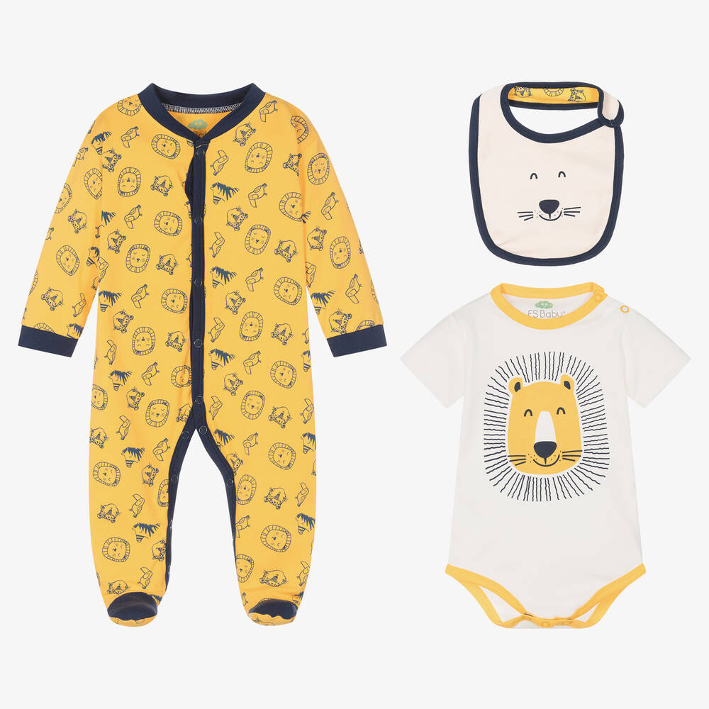 FS Baby - Yellow Cotton Babysuit Set | Childrensalon