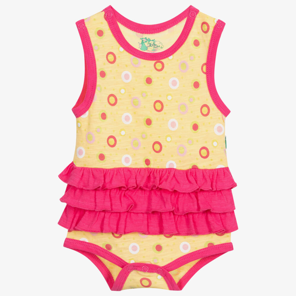 FS Baby-Yellow & Pink Bodysuit | Childrensalon Outlet