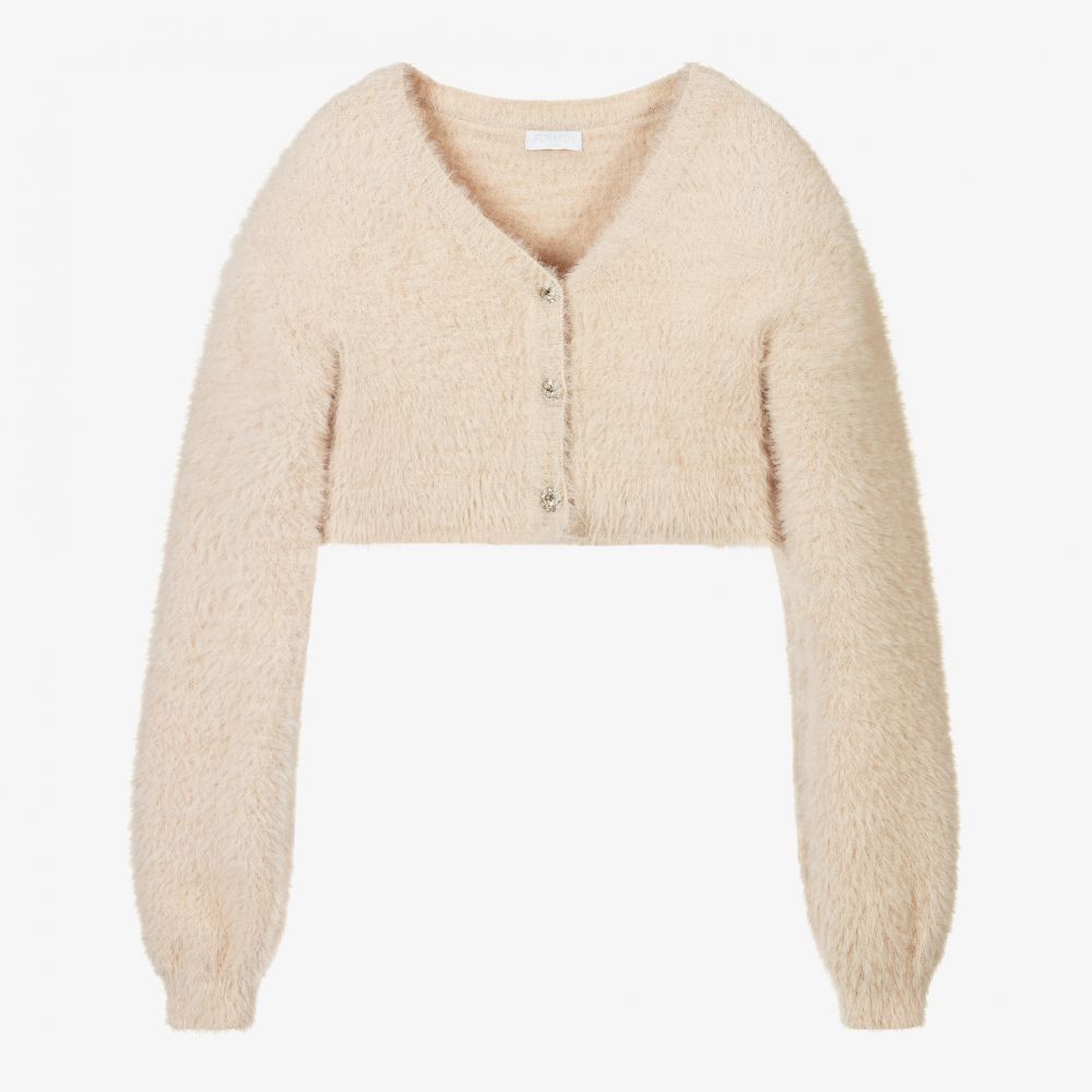 Fun Fun Chic Beige Fluffy Knitted Cardigan Childrensalon Outlet