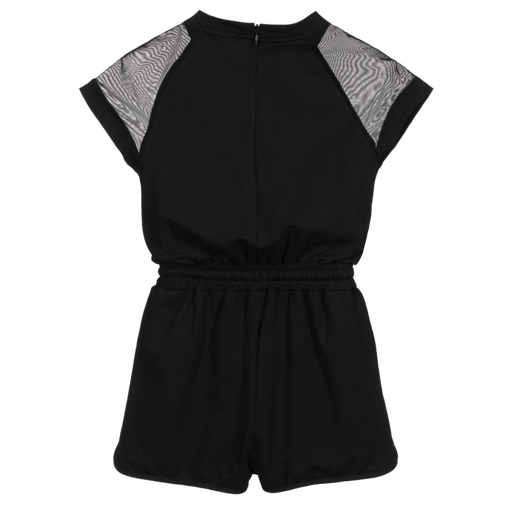 Black cotton playsuit top
