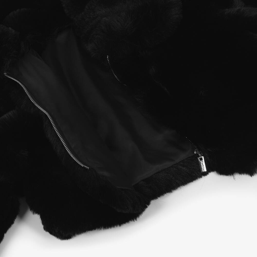 Fun & Fun-Black Faux Fur Jacket | Childrensalon Outlet