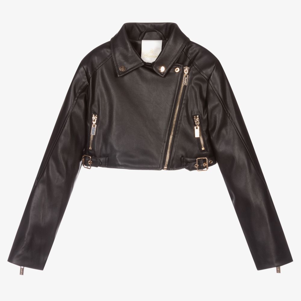 Fun & Fun - Black Faux Leather Jacket | Childrensalon