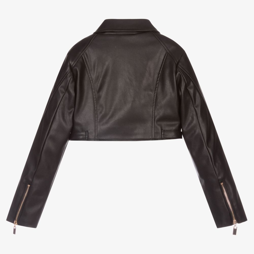 Fun & Fun-Black Faux Leather Jacket | Childrensalon Outlet