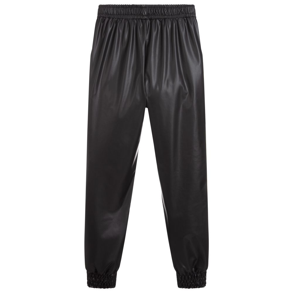 Fun & Fun-Black Faux Leather Trousers | Childrensalon Outlet