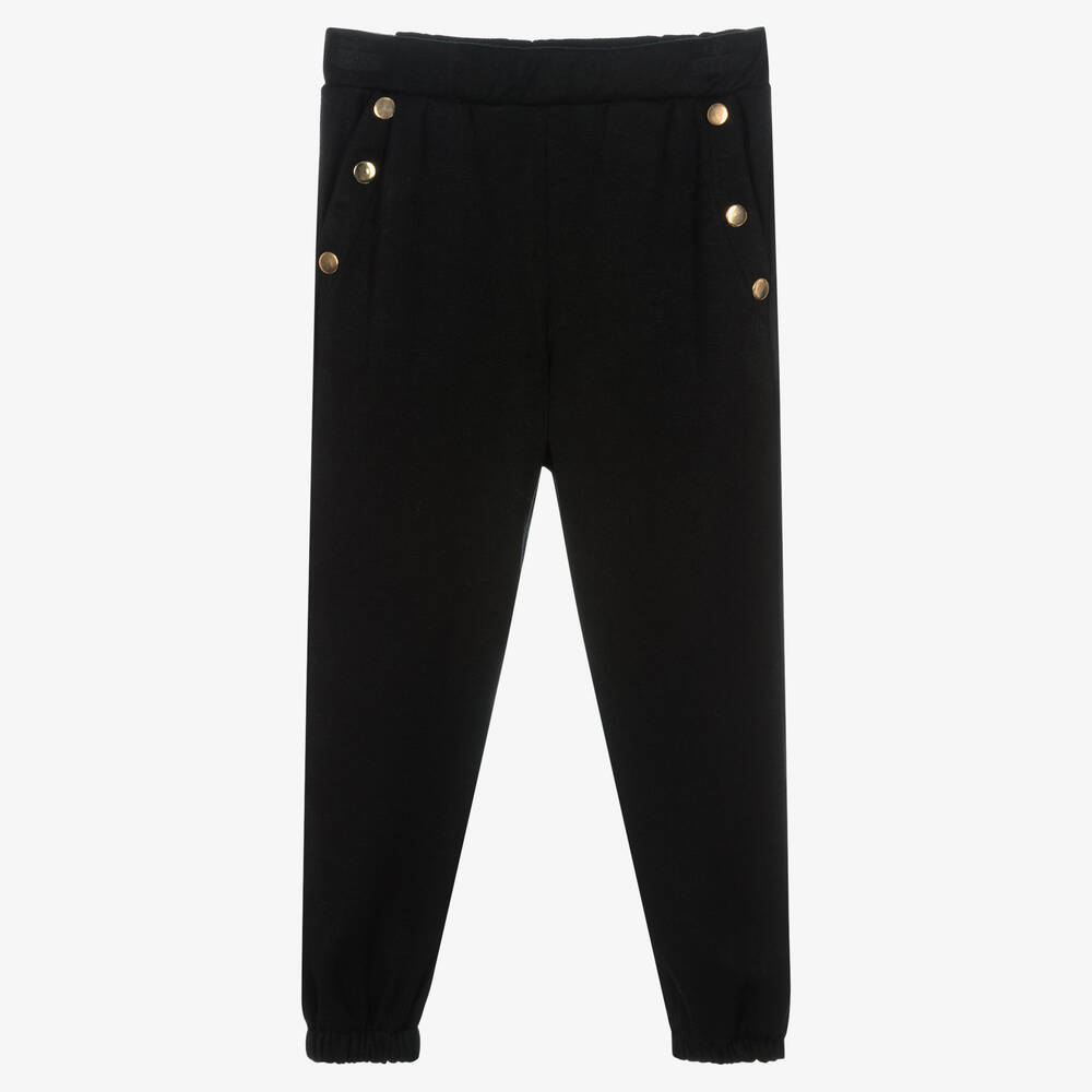 Fun & Fun - Black Knitted Jogger Trousers | Childrensalon