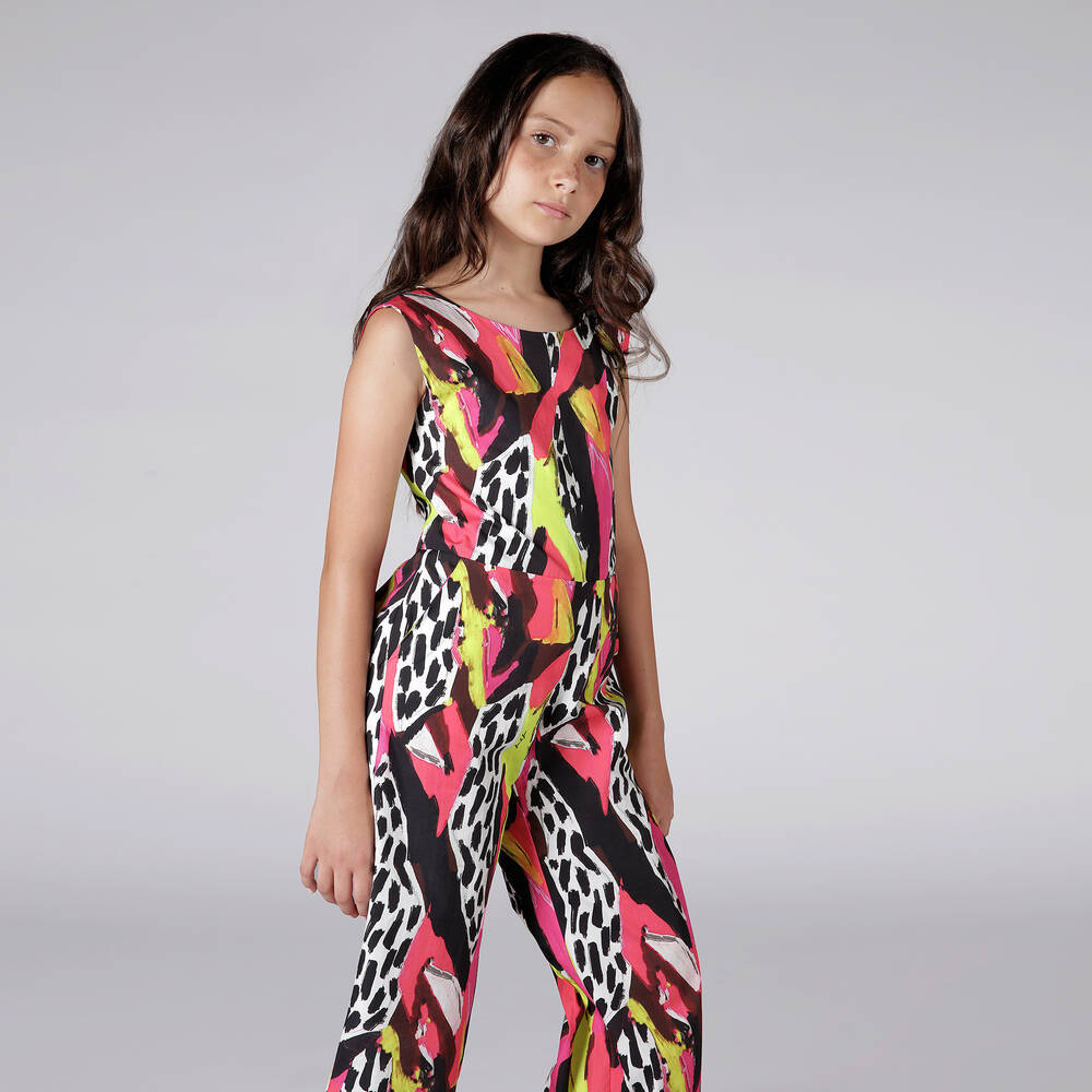 Fun & Fun-Черно-розовый хлопковый комбинезон | Childrensalon Outlet